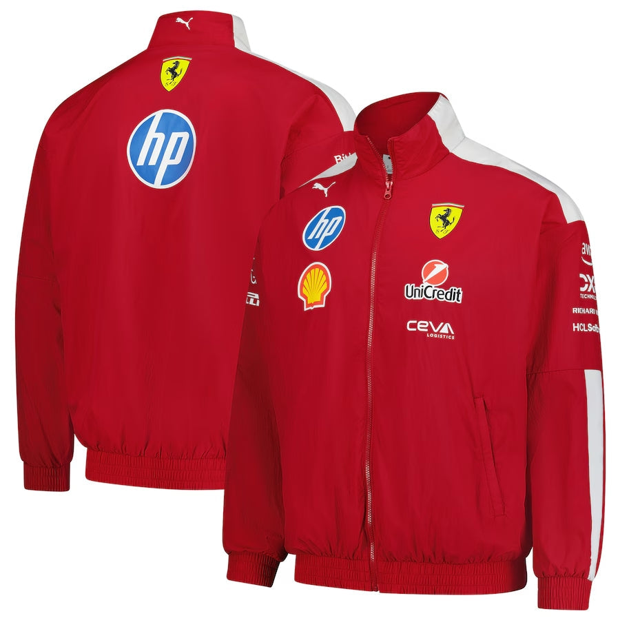 Scuderia F1 2025 Oversized Full-Zip Jacket โ Dark Red
