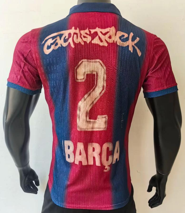 Cj X X FC Barcelona Retro 2000/01 Home Skeleton Player - Slim Fit