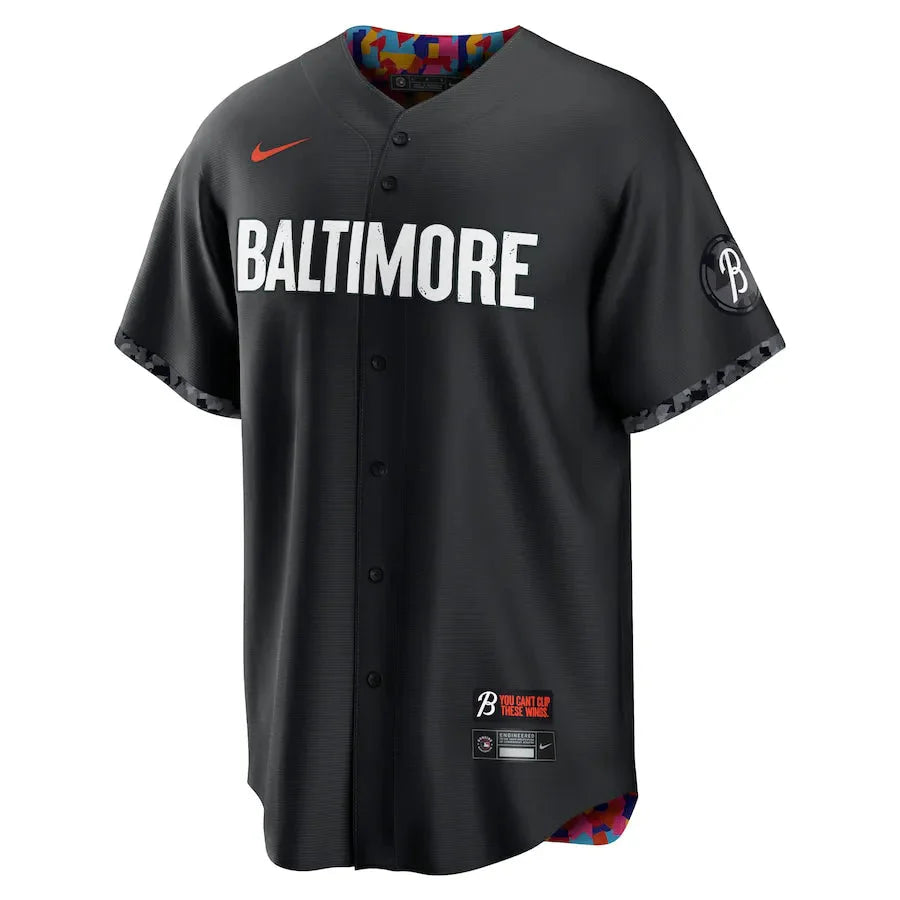 Jersey MLB Baltimore Orioles Black City Connect Torcedor Masculina Preta