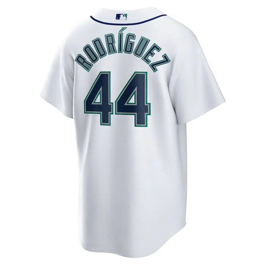 Jersey MLB Seattle Mariners Home Torcedor Masculina Branca Julio Rodriguez 44