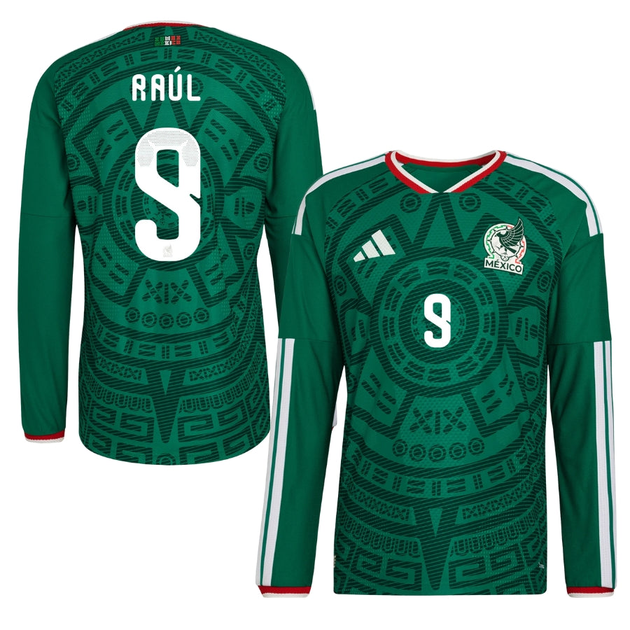 Mexico Home RAÚL 9 Authentic Player [Slim Fit] Player Long Sleeve Shirt 2026 World Cup