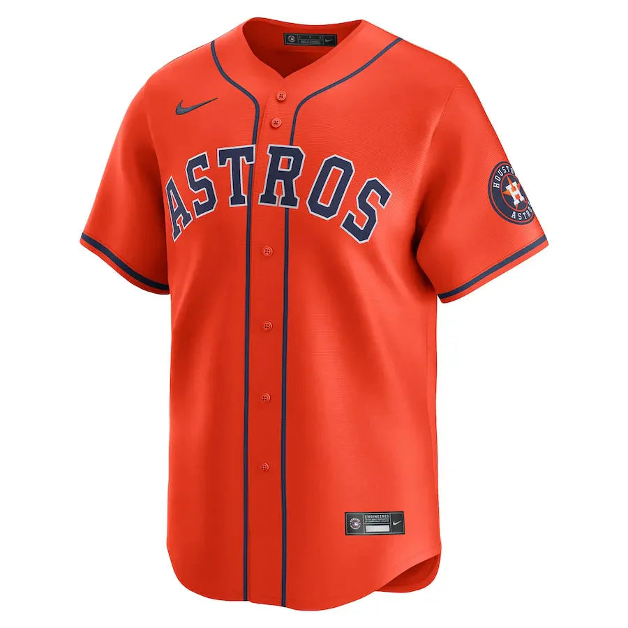 Jersey MLB Houston Astros Orange Alternate Limited Masculina Laranja