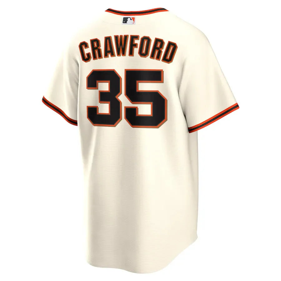 Jersey MLB San Francisco Giants I Torcedor Masculina Bege Brandon Crawford 35