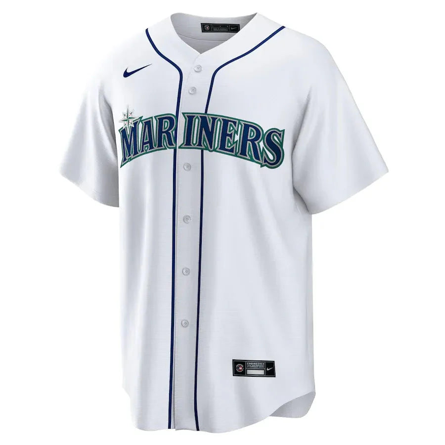 Jersey MLB Seattle Mariners Home Torcedor Masculina Branca Julio Rodriguez 44