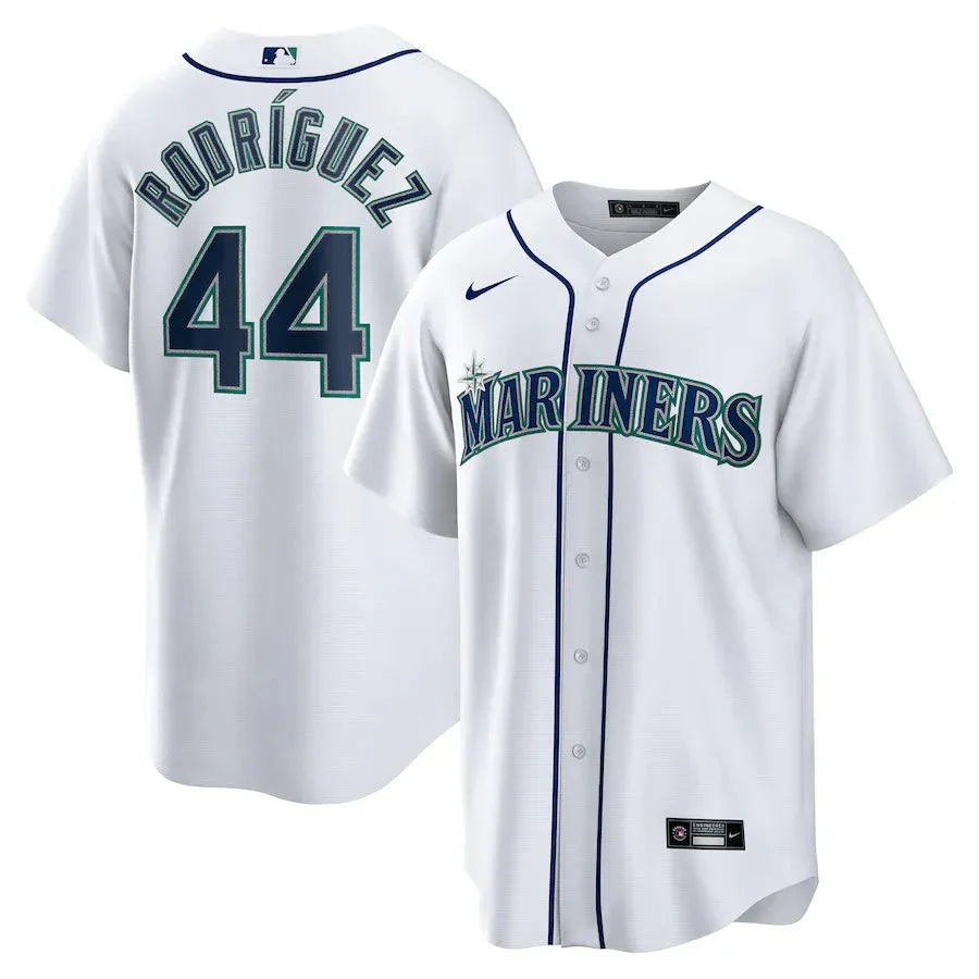Jersey MLB Seattle Mariners Home Torcedor Masculina Branca Julio Rodriguez 44