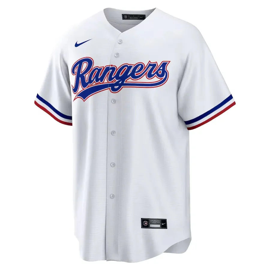 Jersey MLB Texas Rangers I Torcedor Masculina Branca Adolis Garcia 53