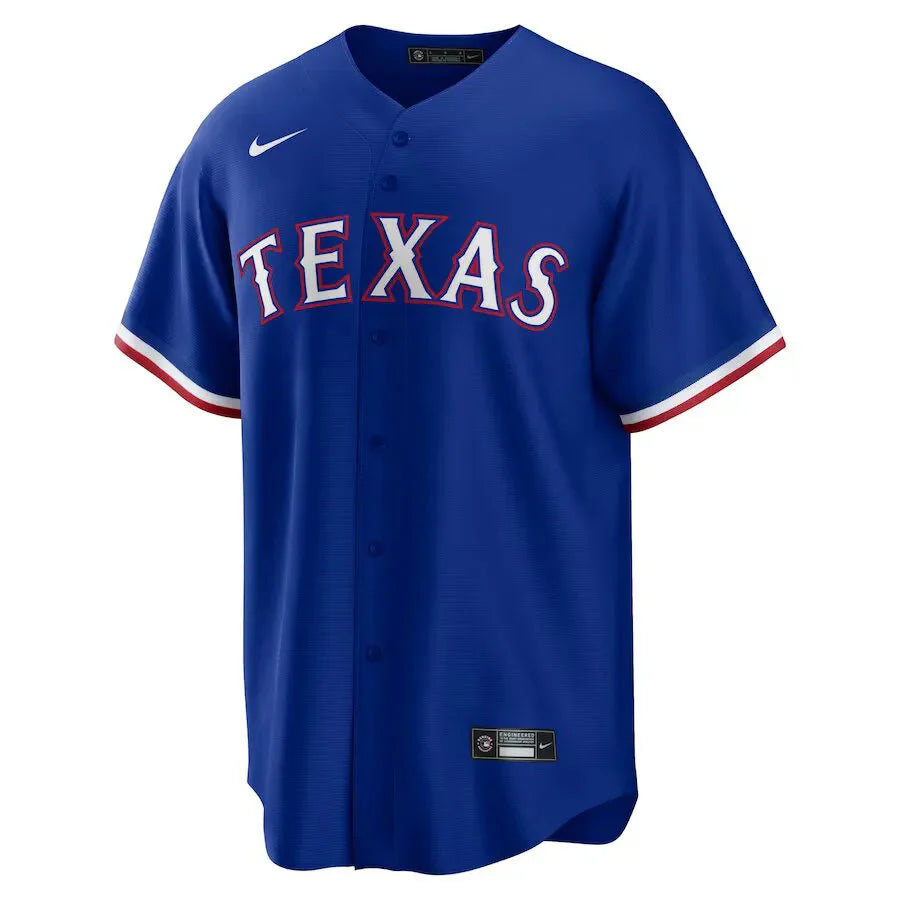 Jersey MLB Texas Rangers II Torcedor Masculina Azul Jacob deGrom 48