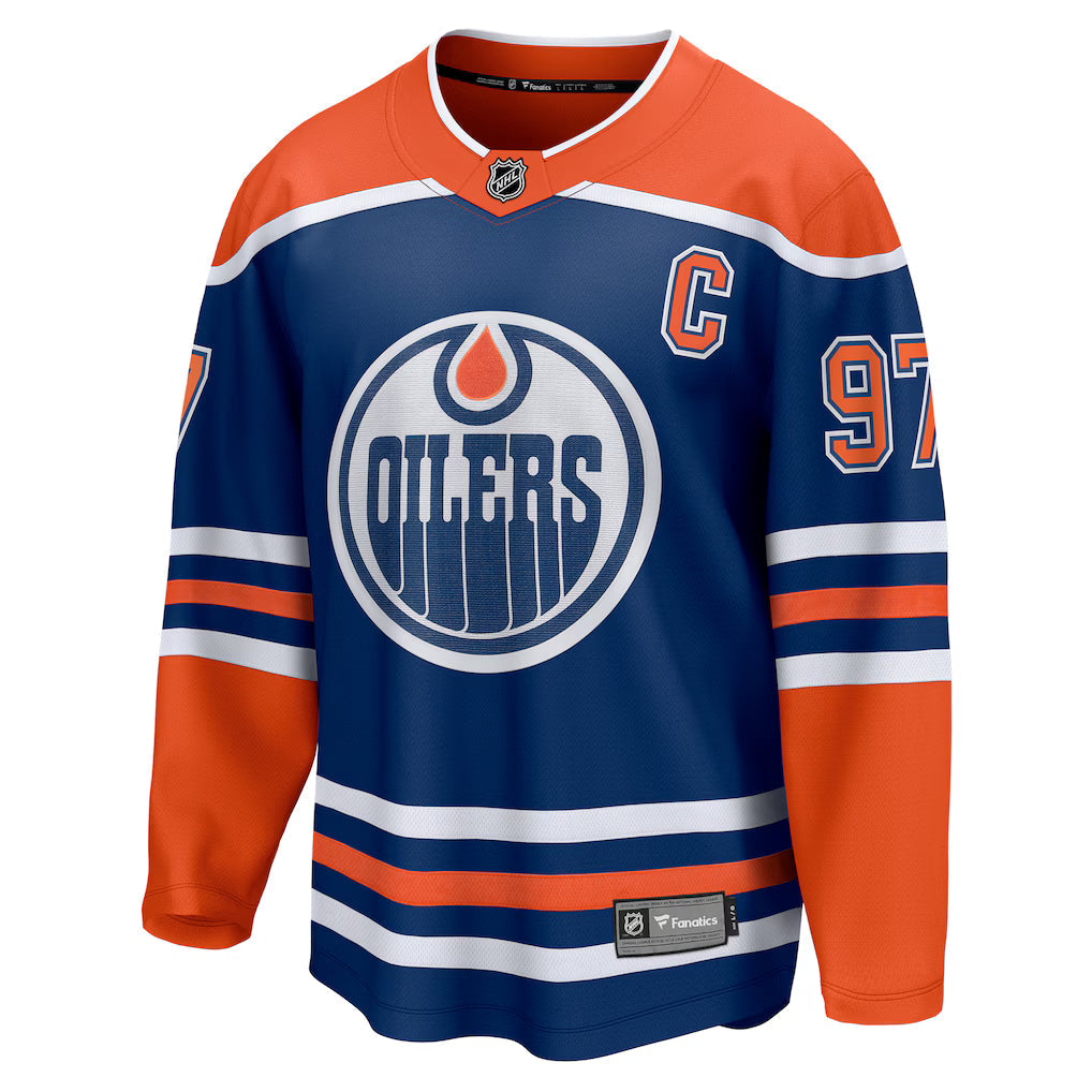 Men's Edmonton Oilers Connor McDavid Royal Home Breakaway Jersey